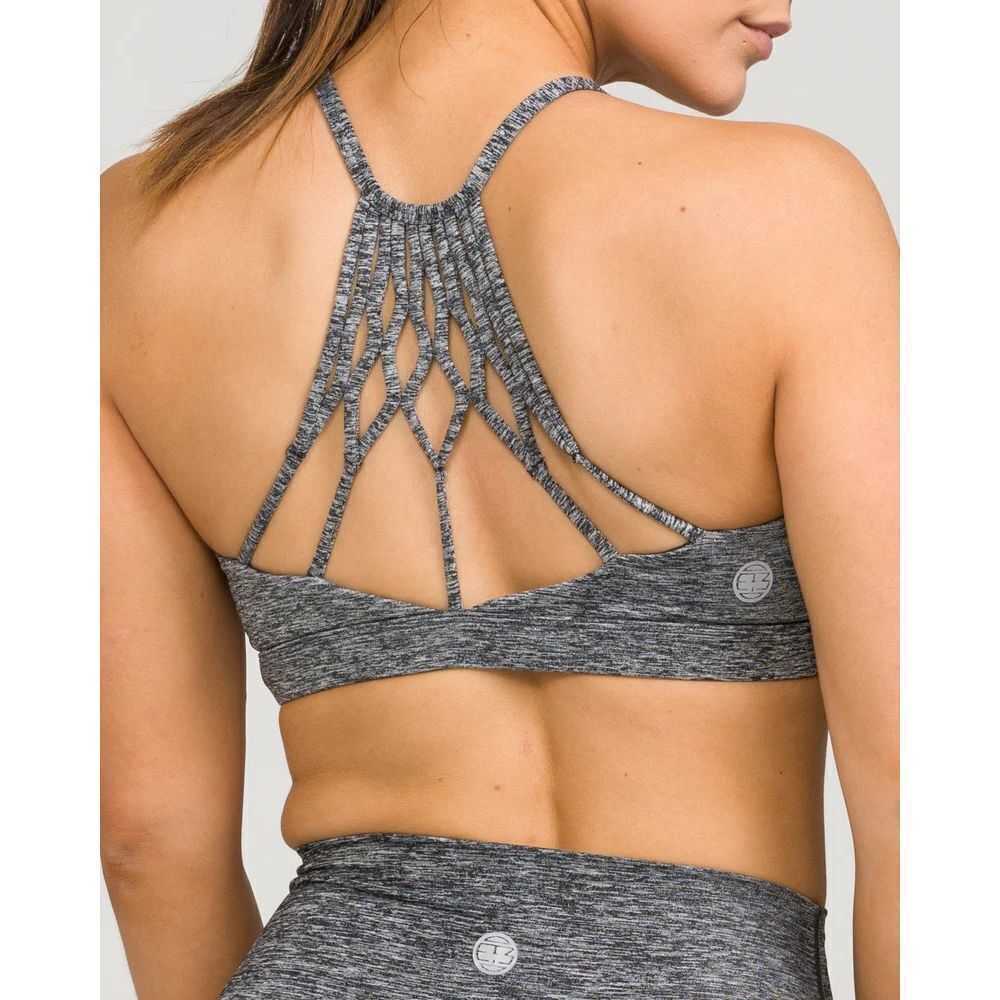 IAB MFG NWT Namaste Strappy Sports Bra in Heather Charcoal Size Medium
